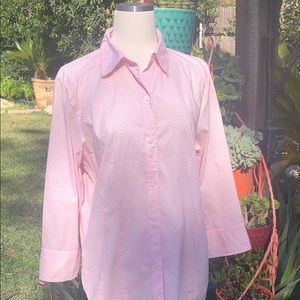 Button down top with 3/4 sleev